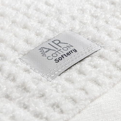 Softerry Waffle Bath Towel Set - 100% Soft Cotton - Plush and Extra Absorbent - Luxury Hotel & Spa Quality - Fade Resistant - Eco-Friendly (White, Set of 4 Bath) - color: White, size: Set of 4 Bath