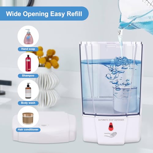 Automatic Soap Dispenser Wall Mounted: 700ml/23.7oz Commercial Hand Soap Dispenser Wall Mount, Touchless Electric Sensor Pump for Home Kitchen Bathroom Offices Hotel Commercial Restaurant - color: Automatic