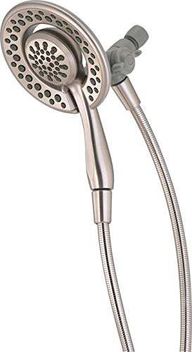 Delta 4-Setting In2ition 2-in-1 Dual Shower Head with HandHeld Spray, Brushed Nickel Detachable Shower Head with Hose, Showerhead, 1.75 GPM Flow Rate, SpotShield Nickel 75486CSN - color: Spotshield Brushed Nickel