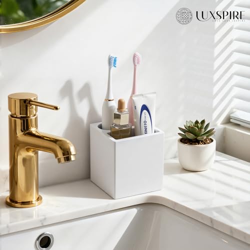 Luxspire Toothbrush Holder, 3 Slots, Light Gray | Diatomite, Fast Drying, Toothbrush Holders for Bathroom, Toothbrush and Toothpaste Holder for Countertop - color: Light Gray, style: 3 Slots