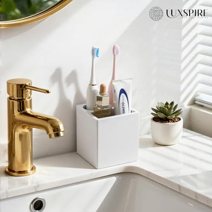 Luxspire Toothbrush Holder, 3 Slots, Light Gray | Diatomite, Fast Drying, Toothbrush Holders for Bathroom, Toothbrush and Toothpaste Holder for Countertop - color: Light Gray, style: 3 Slots