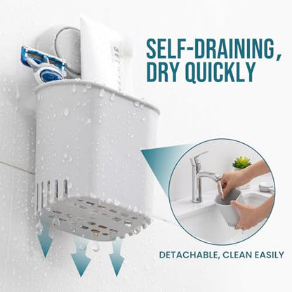 TAILI Suction Toothbrush Holder, Powerful Toothpaste Toothbrush Suction Cup, Self-draining Shower Razor Holder, Shower Toothbrush Holder for Wall, Kitchen Tableware Holder, Gray - color: Gray