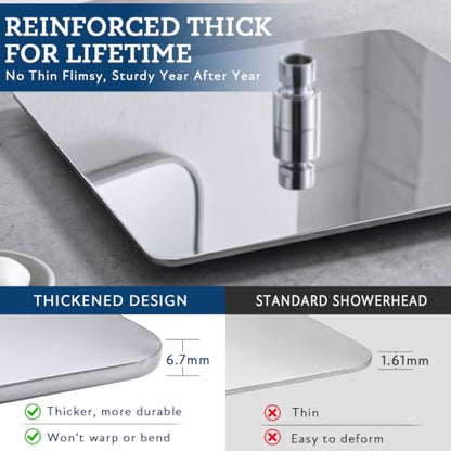 G-Promise 10 Inch All Metal Rain Shower Head with Handheld Spray (Chrome) | Full Body Coverage, Pause Mode Diverter, Power Wash Mode Handheld, Suits Every Height, Easy to Install, Modern Bath Upgrade - color: Chrome, size: 10 Inches