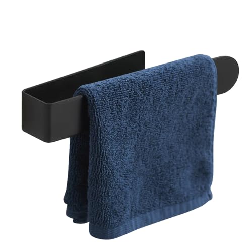 Hand Towel Holder, Self Adhesive Hand Towel Bar，Stainless Steel Bathroom Towel Racks Stick on Wall, Black - size: 9 Inch