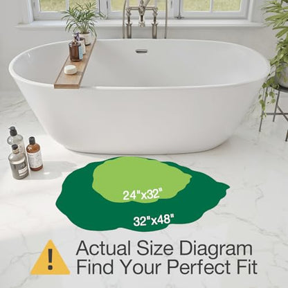 LUMI Cute Bathroom Rug Green Leaf, Absorbent Non Slip Bath Mat, 32"x48" | Dark Monstera Plant, Soft Plush Microfiber, Quick Dry, Washable for Shower Floor, Sink Bathtub, Bedroom, Kids Room - color: Dark Monstera-large