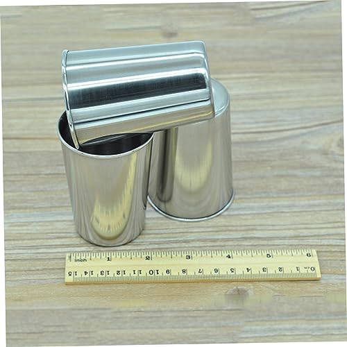 Healifty 2pcs Stainless Steel Tumbler Cup Bathroom Drinking Cups for Water Juice Beer and Easy to Clean Stylish Design for Home and Travel - size: 6X6cm