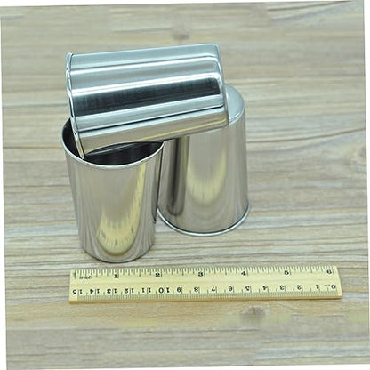 Healifty 2pcs Stainless Steel Tumbler Cup Bathroom Drinking Cups for Water Juice Beer and Easy to Clean Stylish Design for Home and Travel - size: 6X6cm