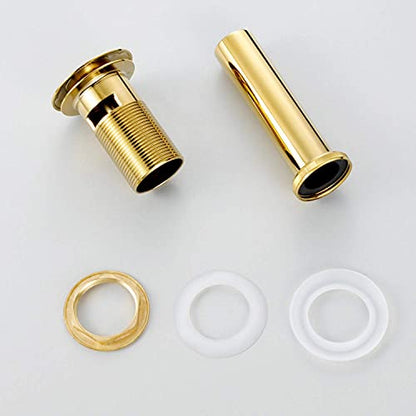 Pop Up Sink Drain with Overflow Bouncing Style Stopper Brass Gold Finish… - color: Gold Pop Up Sink Drain With Overflow