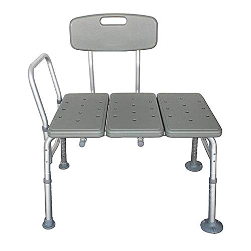 Bath Chair,Adjustable Handicap Shower Chair Seat Bench Transfer Bench with Arms and Backs,3 Blow Molding Plates Aluminium Alloy for Seniors Elderly Baby Bathtub Lift Chair (Gray) - color: Gray