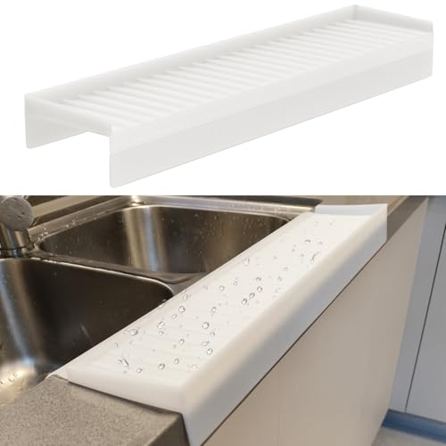 Silicone Sink Edge Protectors - Multifunction Accessories, Splash Guard & Draining Mat for Kitchen, Bathroom Sink, Steel, Granite, Quartz Countertops (Transparent-1, 4 * 20in) - color: Transparent, size: 4*20in