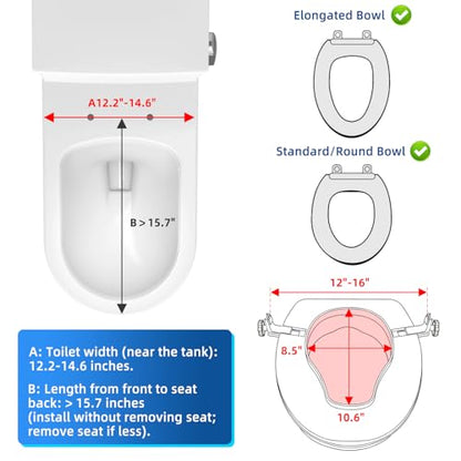 Raised Toilet Seat with Lid for Elderly, 4" High Toilet Seat for Elongated or Standard Commode, Raised Toilet Seat for Seniors, Handicap Toilet Seat Riser with Cover - size: 4"