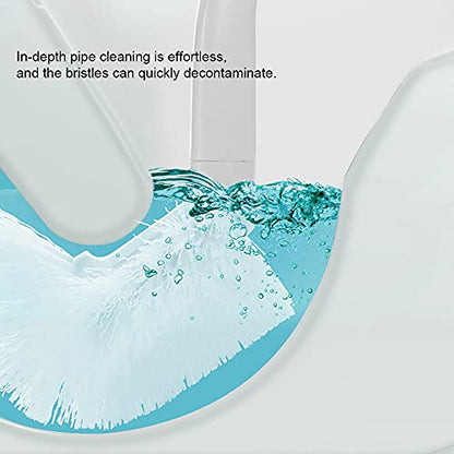 Baffect Curved Toilet Brush with Long Anti-Slip Grip Handle (Plastic) | Toilet Cleaning Brushes Strong Decontamination Hanging Portable Toilet Bowl Brush Bathroom Accessories
