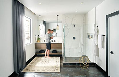 Moen Align Matte Black Modern Double Swivel Robe Hook, YB0402BL - color: Matte Black