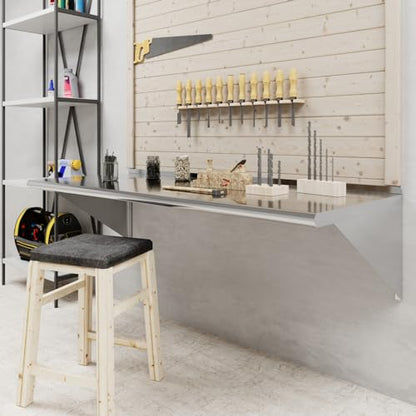 AmGood 24 in. x 60 in. Stainless Steel Wall Shelf | NSF | Metal Shelving | Garage, Laundry, Storage, Utility Room | Restaurant, Commercial Kitchen - size: 24 in. x 60 in.