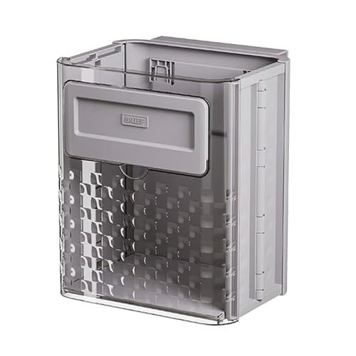 Wall-Mounted Foldable Trash can, Hanging Trash Can with Lid, Kitchen Garbage Can with Lid, Trash Can for Kitchen Cabinet Door or Under Sink, Bathroom, Living Room, Office, Food Waste Bin (Gray) - color: Gray