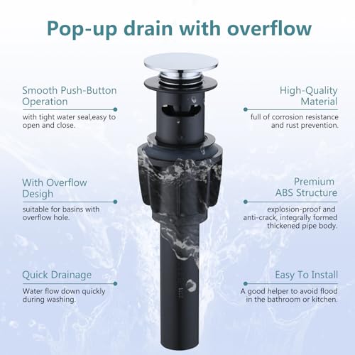 Waterfall Bathroom Faucet, 4 Inch Centerset Bathroom Sink Faucets, 2 Handle Bathroom Faucets for Sink, Modern Rv Lavatory Vanity Faucet with Pop Up Drain and Supply Hoses, Chrome