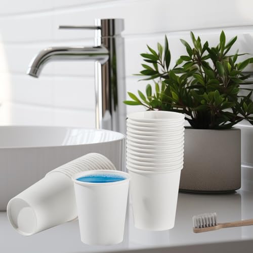 SIUQ 600 Pack 5 oz Paper Cups, Disposable Mini Bathroom Mouthwash Cups | Hot/Cold Drinking Cups, White Disposable Paper Cups for Bathroom, Home, Party, Office, Picnic, Travel - color: 600pack-5oz