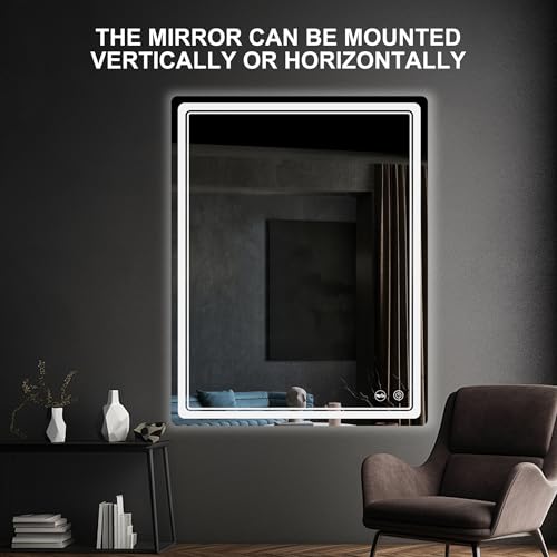 LED Bathroom Mirror with Lights, Anti-Fog, Dimmable, Lighted Bathroom Vanity Mirror for Wall, UL-Certified (36 x 28) - size: 28"L x 36"W