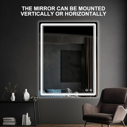 LED Bathroom Mirror with Lights, Anti-Fog, Dimmable, Lighted Bathroom Vanity Mirror for Wall, UL-Certified (36 x 28) - size: 28"L x 36"W