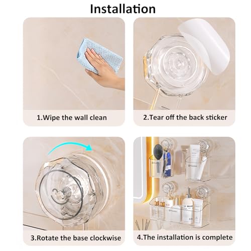 2-Pack Suction Cup Shower Caddy Set, Wall Mounted Suction Rack, Bathroom Shower Shelf Basket Set with Shower Organizer and Toothbrush Holder (No Drilling Required) - style: basket set, 2pieces