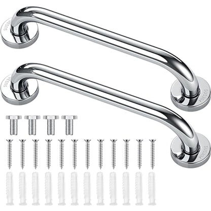 Blulu 2 Set Shower Grab Bar Stainless Steel Bathroom Grab Bar Handle Anti Slip Heavy Duty Bathtub Handle Support Balance Hand Rails for Bathroom Elderly Handicap Senior Pregnant (24 Inch) - size: 24 Inch