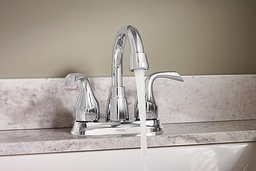 Moen Idora Chrome Two-Handle Centerset Bathroom Sink Faucet with Drain Assembly, 84115 (Pack of 2) - color: Chrome, size: 4 Inch Centerset (Pack of 2)