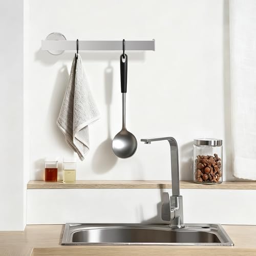 NearMoon Square Hand Towel Holder/Towel Ring, Premium SUS304 Stainless Steel Hand Towel Bar Rustproof Wall Mounted Towel Rack for Bathroom/Kitchen, Contemporary Style Bath Accessory (Chrome Finish) - color: Chrome Finish