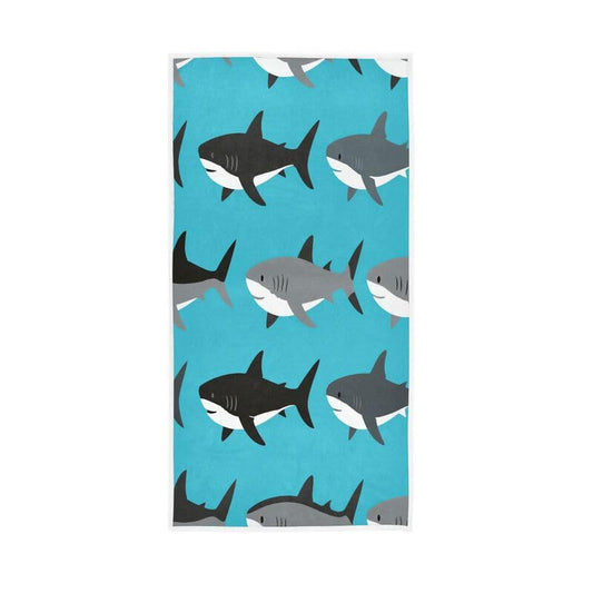 QUGRL Cute Sharks Pattern on Blue Hand Towels for Bathroom 16x30 in Decorative Kitchen Dish Guest Fingertip Bath Towel Washcloth for Spa Gym Sport - color: Pattern9