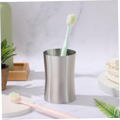 UKCOCO Food Grade Stainless Steel Toothbrush Holder Cup Smooth Edge Mouthwash Cup for Bathroom Compact and Travel Tumbler Easy to Clean Multifunctional Bathroom Organizer for Home Use