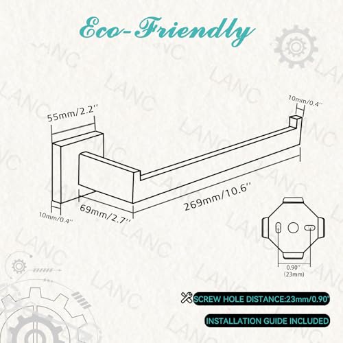 LANC Bathroom Hand Towel Holder Matte Black Hand Towel Bar 2 Pack 10 Inche Right Side Square Towel Ring for Kitchen Toilet Wall Mount Stainless Steel Modern Towel Rack Hanger,A8806MB-P2 - color: Matte Black, size: 2 Pack(Right Hand)