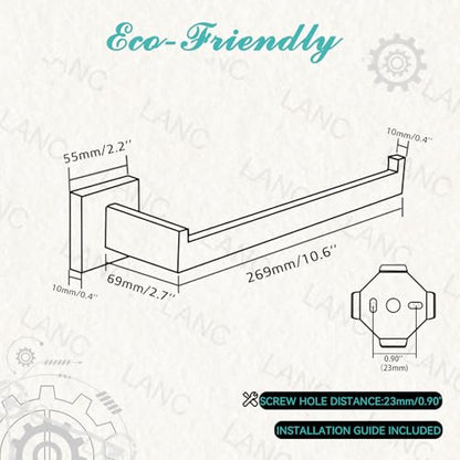 LANC Bathroom Hand Towel Holder Matte Black Hand Towel Bar 2 Pack 10 Inche Right Side Square Towel Ring for Kitchen Toilet Wall Mount Stainless Steel Modern Towel Rack Hanger,A8806MB-P2 - color: Matte Black, size: 2 Pack(Right Hand)