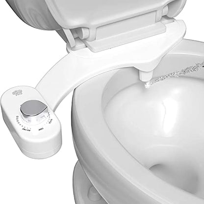 Squatty Potty Refresh-it Dual Stream Fresh Water Toilet Bidet Non Electric | Seat Attachment - Non Electric - with Adjustable water Pressure and Front and back washing Adjustments