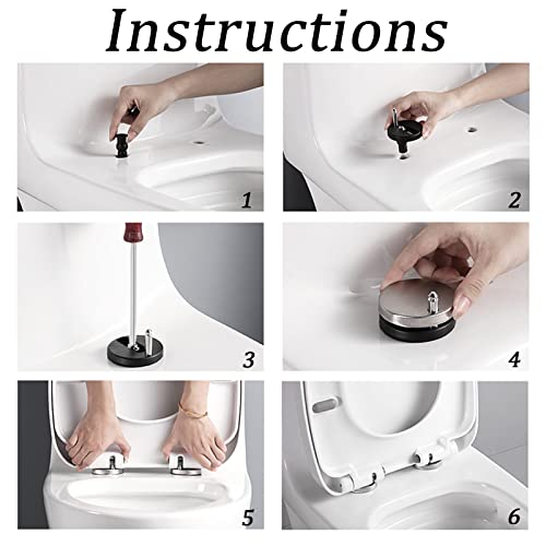 Toilet Seat Quick Release with Soft Close and Removable Hinges, Bathrooms Square is Easy to Clean and Install