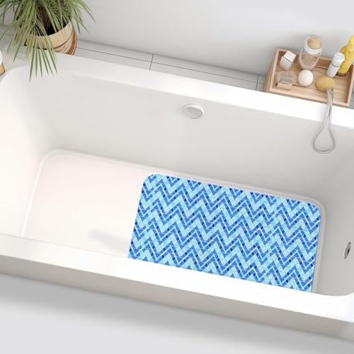 20x20 Inch Loofah Shower Mat, Bathtub Mat Non Slip, Foot Scrubber Mat, Quick Drying PVC Bathroom Mat, Bath Mats for Shower/Bathtub and Wet Areas - color: Azure, size: 20" x 20" (Rectangular)