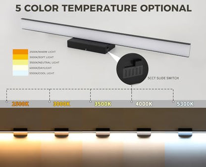 JUSHENG Black Vanity Lights for Bathroom 5CCT Dimmable Bathroom Vanity Light Fixtures LED Vanity Light Bar 39.37'' Inch 36W - color: Black-5CCT, size: 39.76'' Long-Dimmable