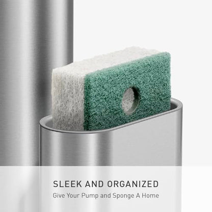 simplehuman Liquid Sensor Pump with Caddy, 9 oz Automatic Soap Dispenser for Kitchen and Bathroom, Touchless Motion Sensor, Variable Dispense, Rechargeable, High-Grade Brushed Stainless Steel - color: Brushed, style: 9 Oz. w/ Caddy
