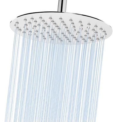 Midanya Round Rain Shower Head,High Pressure,Polish Chrome 10 Inch | 360°Swivel,Ceiling or Wall Mount,Waterfall Full Body Coverage,Bathroom Remodel,Stainless Steel Large Rainfall Shower Head - color: Chrome, size: 10 Inch