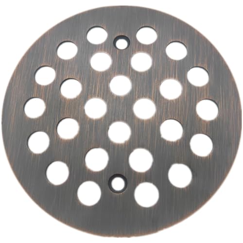 4-1/4 Inch Screw-in Round Shower Drain Cover Replacement Floor Drainer Grate with Screws (Oil Rubbed Bronze) - color: Oil Rubbed Bronze