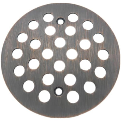 4-1/4 Inch Screw-in Round Shower Drain Cover Replacement Floor Drainer Grate with Screws (Oil Rubbed Bronze) - color: Oil Rubbed Bronze