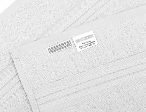 COTTON CRAFT Ultra Soft Bath Sheet - 2 Pack 100% Ringspun Cotton Towels | Oversized 35x70 inches White Bath Sheet Towel - Absorbent 580 GSM Quick Dry Everyday Luxurious Hotel Quality Bathroom Towels - color: White, size: 2 Pack Bath Sheet