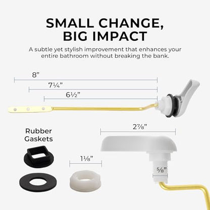 Qualihome Toilet Handle Replacement (White, Side Mount) - color: White
