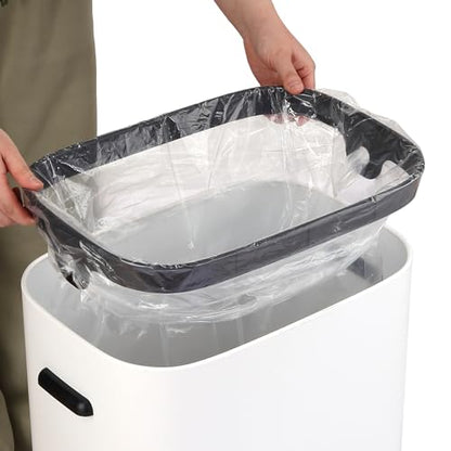 14.5 Gal/55L Trash Can with Lid, Automatic Touchless Garbage Can with Soft-Close Lid & Handle, Stainless Steel Waste Basket Motion Sensor Trash Can for Kitchen, Bathroom,White(No Inner Bucket) - color: White