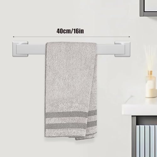5 Piece Brushed Nickel Towel Bar Set Bathroom Hardware Set Brushed Nickel Bathroom Accessories Set with 2 Towel Hook, Stainless Steel Wall Mounted Bathroom Towel Rack Set Square 16-Inch - color: Brushed Nickel, size: 16 IN