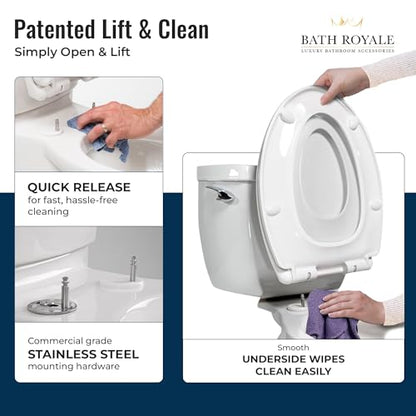 BATH ROYALE Potty Training Seat - Soft Close, Kingsport BR720-00, Round White, Adult & Child Combo - color: White, size: Round