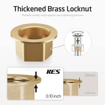 KES Bathroom Sink Drain with Detachable Hair Catcher Basket, Pop Up Drain Stopper with Overflow Anti-Clogging Vanity Vessel Sink Drain, Polished Chrome 2 Pack 304 Stainless Steel, S2013A-CH-P2 - color: Polished Chrome, style: for sink WITH overflow,2-pack