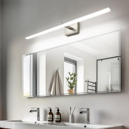 40 Inch Modern Vanity Light for Bathroom Brushed Nickel Over Cabinet Arm Extra Wide LED Bar 6000K Daylight - color: Brushed Nickel, size: 40-inch