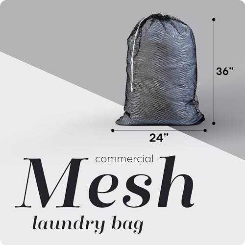 Handy Laundry Mesh XL Laundry Bag - Durable, Machine Washable with Secure Drawstring Closure - Perfect for College Dorms, Laundromats, Apartments (Black, Large 24" x 36") | XL 24x36 Mesh Laundry Bag, Secure Drawstring, Heavy Duty, Machine Washable, for De