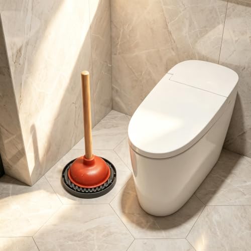 Toilet Plunger with Plunger Holder | Heavy Duty Bathroom Plunger Set for Toilet Repairable Blocked Toilets Sinks and Drains - color: Group 4