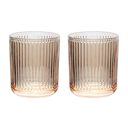 Gaolinci 2 Pcs Glass Tumbler Cup,Toothbrush Holder, Bathroom Cups, 10 oz - color: Amber, size: 10 oz