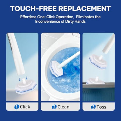 30 Count Upgrade 3-Layer Toilet Bowl Refills Fits for Clorox Toilet Brush | 3X Cleaning Power Disposable Bowl Cleaner Refills for Bathroom Cleaning, No Falling Apart - size: 1 Count (Pack of 30)